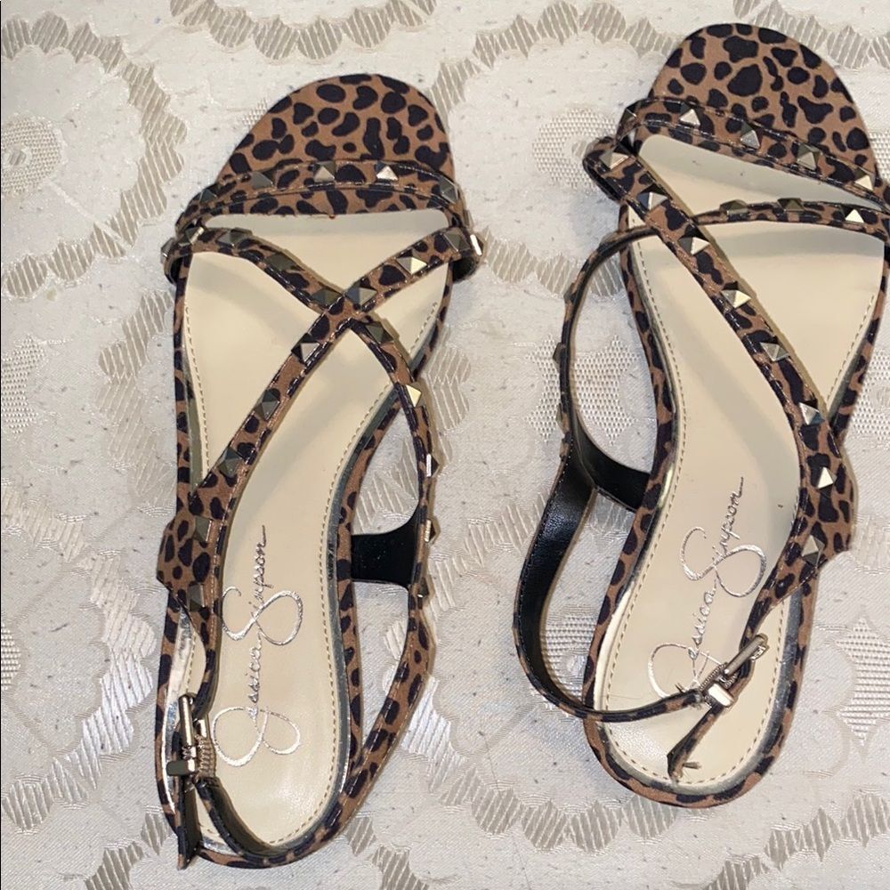 Jessica Simpson Animal Print Flat Sandals